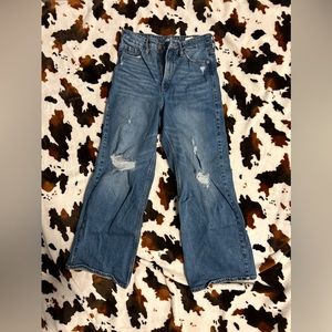 Wide leg distressed old navy jeans